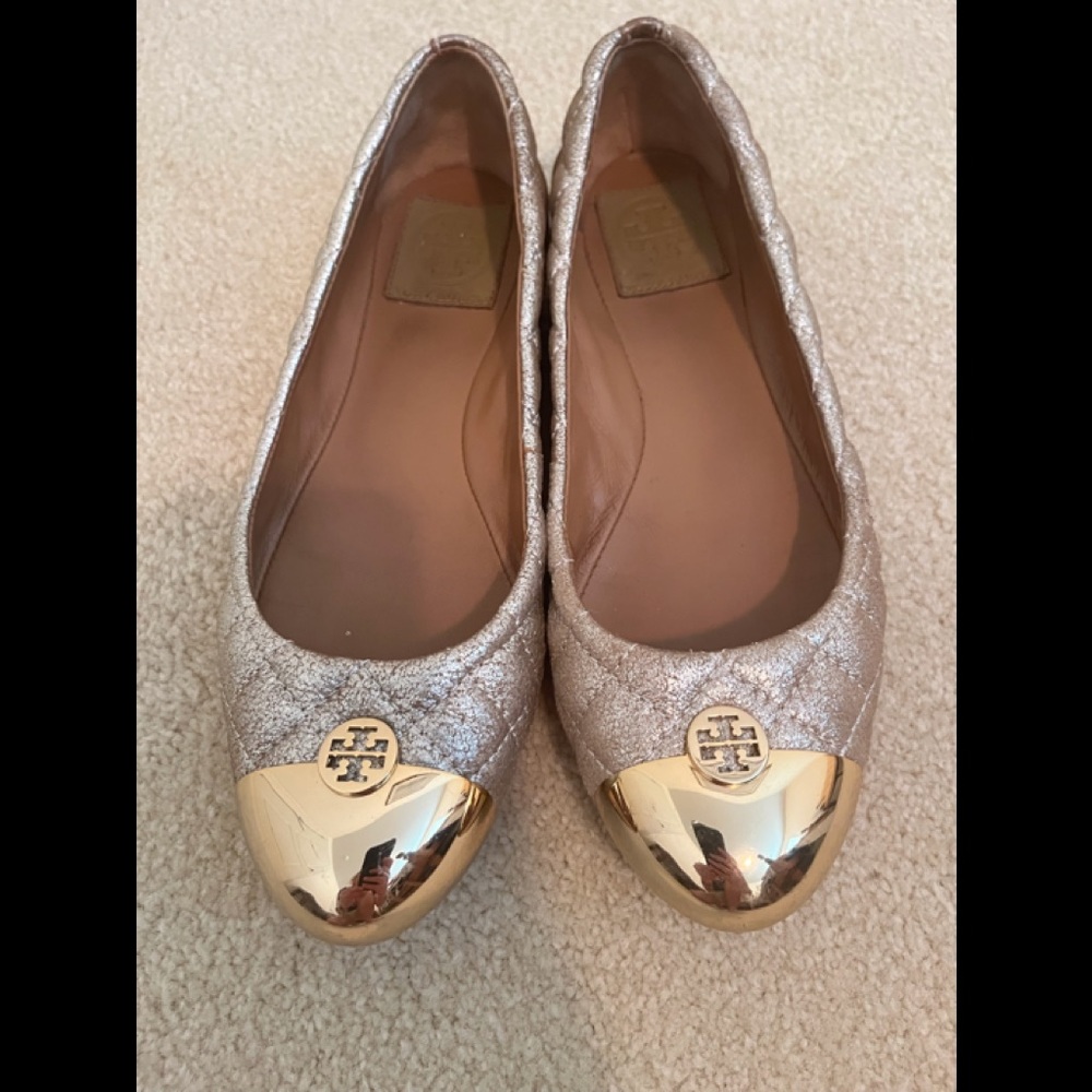Tory Burch Gold Flats